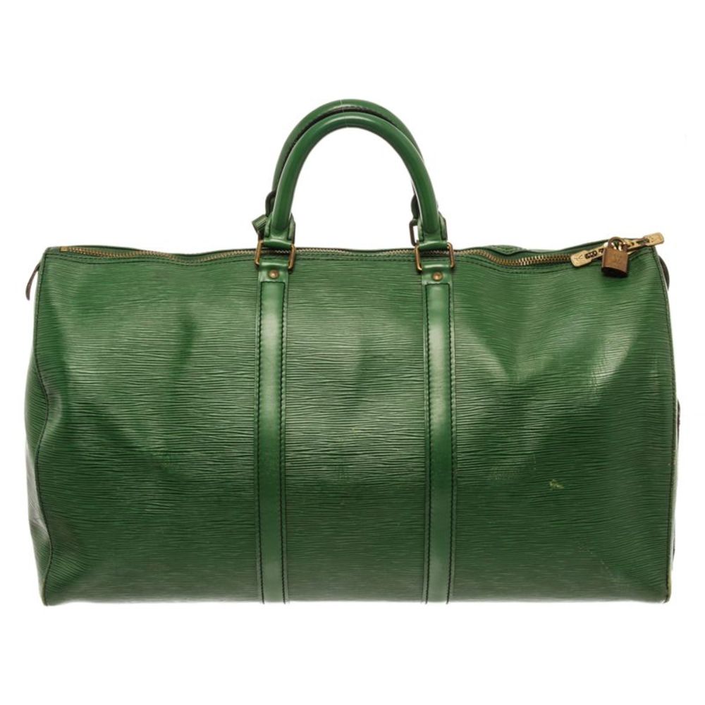 Louis Vuitton Borneo Green Epi Leather Keepall 50 Travel Bag